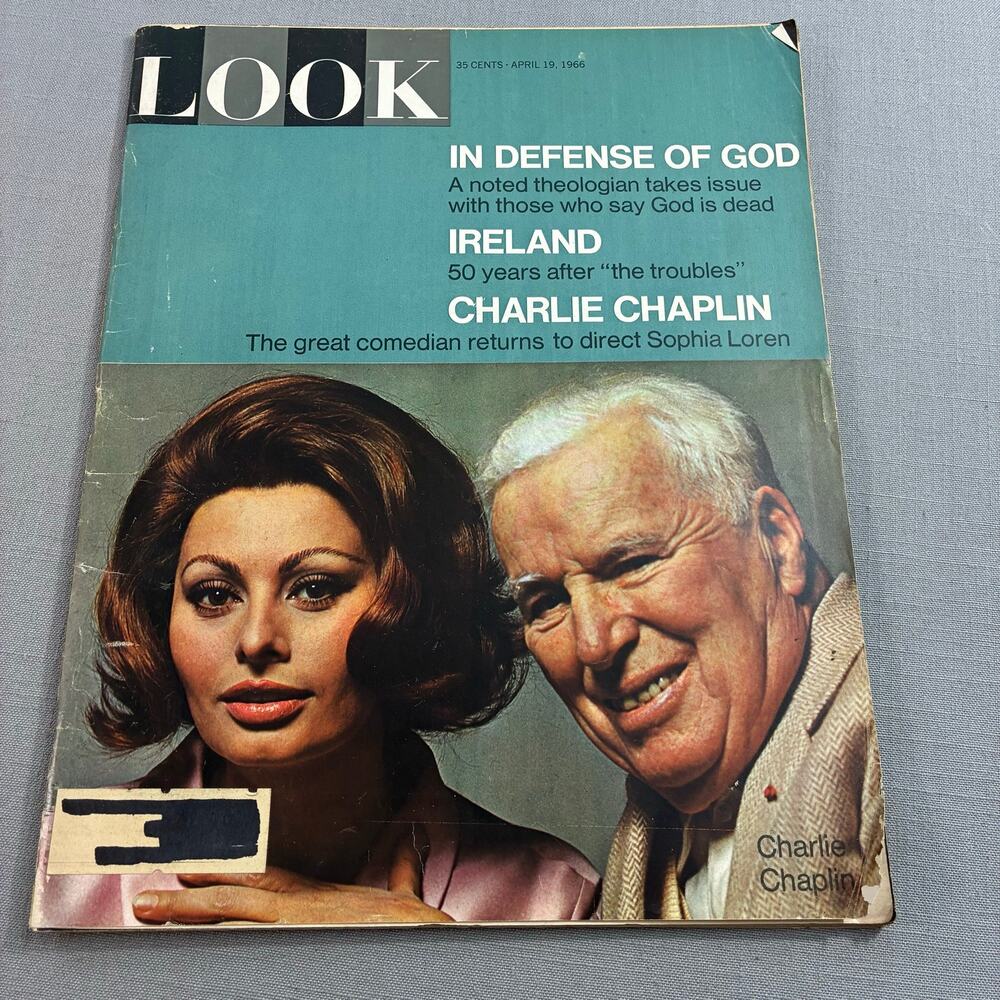 Vintage 1966 LOOK Magazine Sophia Loren Charlie Chaplin Ireland See Descr